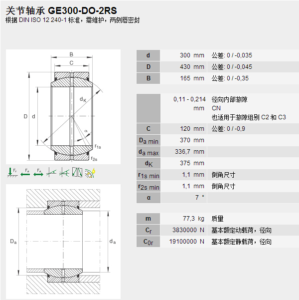 鑫宙國(guó)際貿(mào)易(上海)有限公司進(jìn)口GE300DO-2RS軸承參數(shù)資料