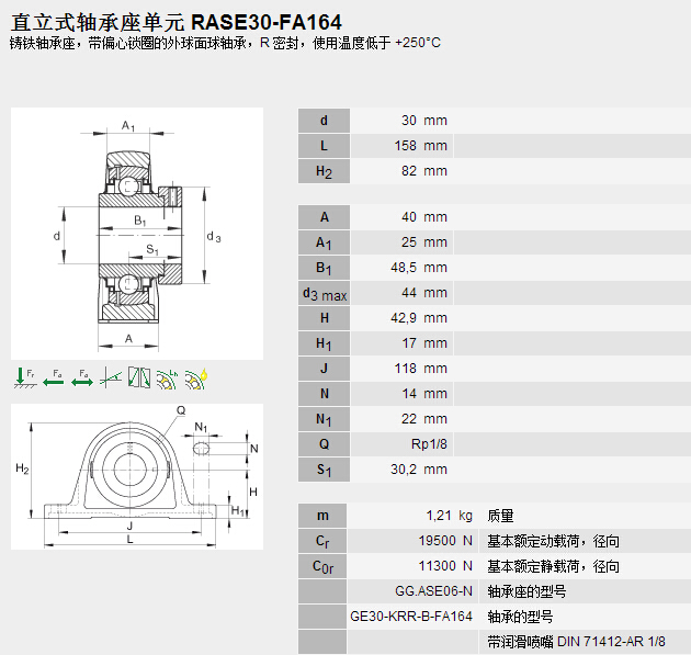 鑫宙國際貿(mào)易(上海)有限公司進(jìn)口RASE30-FA164軸承參數(shù)資料