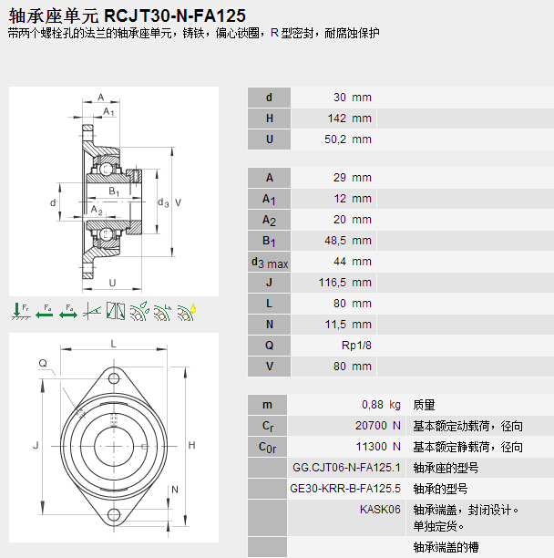鑫宙國際貿(mào)易(上海)有限公司進(jìn)口RCJT30-N-FA125軸承參數(shù)資料